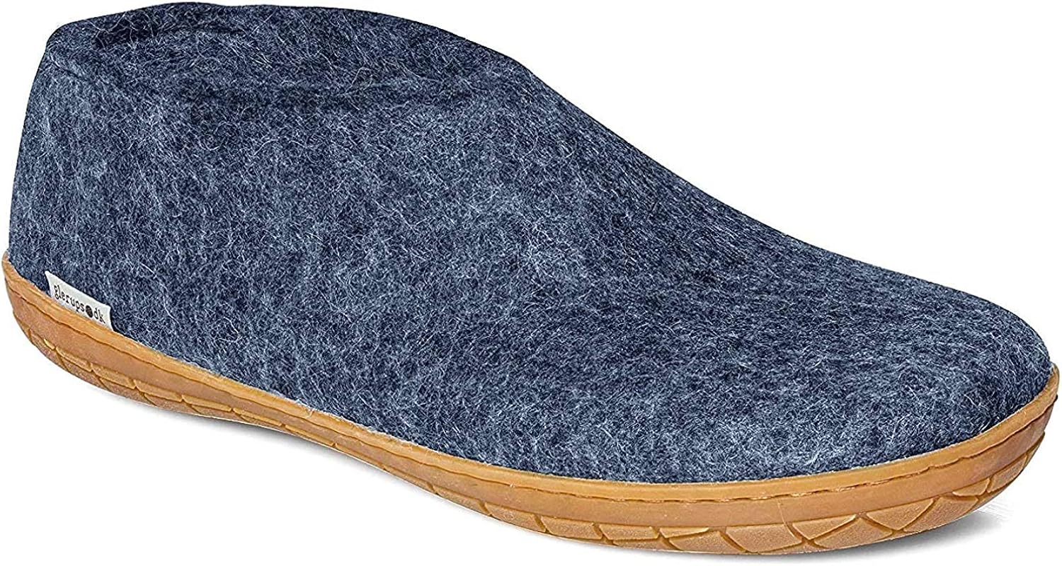 Men Glerups Unisex Model AR Natural Wool Rubber Sole Slipper Shoes