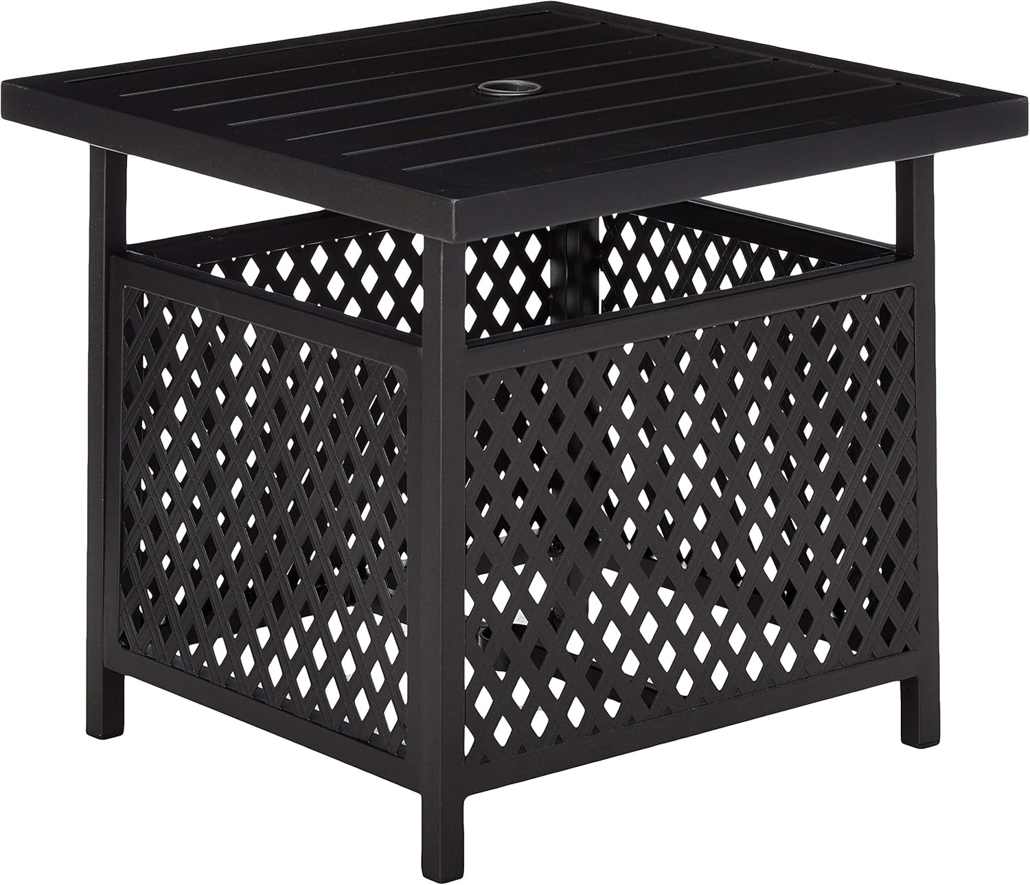 Amazon Com Lokatse Home Patio Umbrella Table Stand With Umbrella Hole Outdoor Table Base Only Garden Table Side Table Bistro Table Black Garden Outdoor