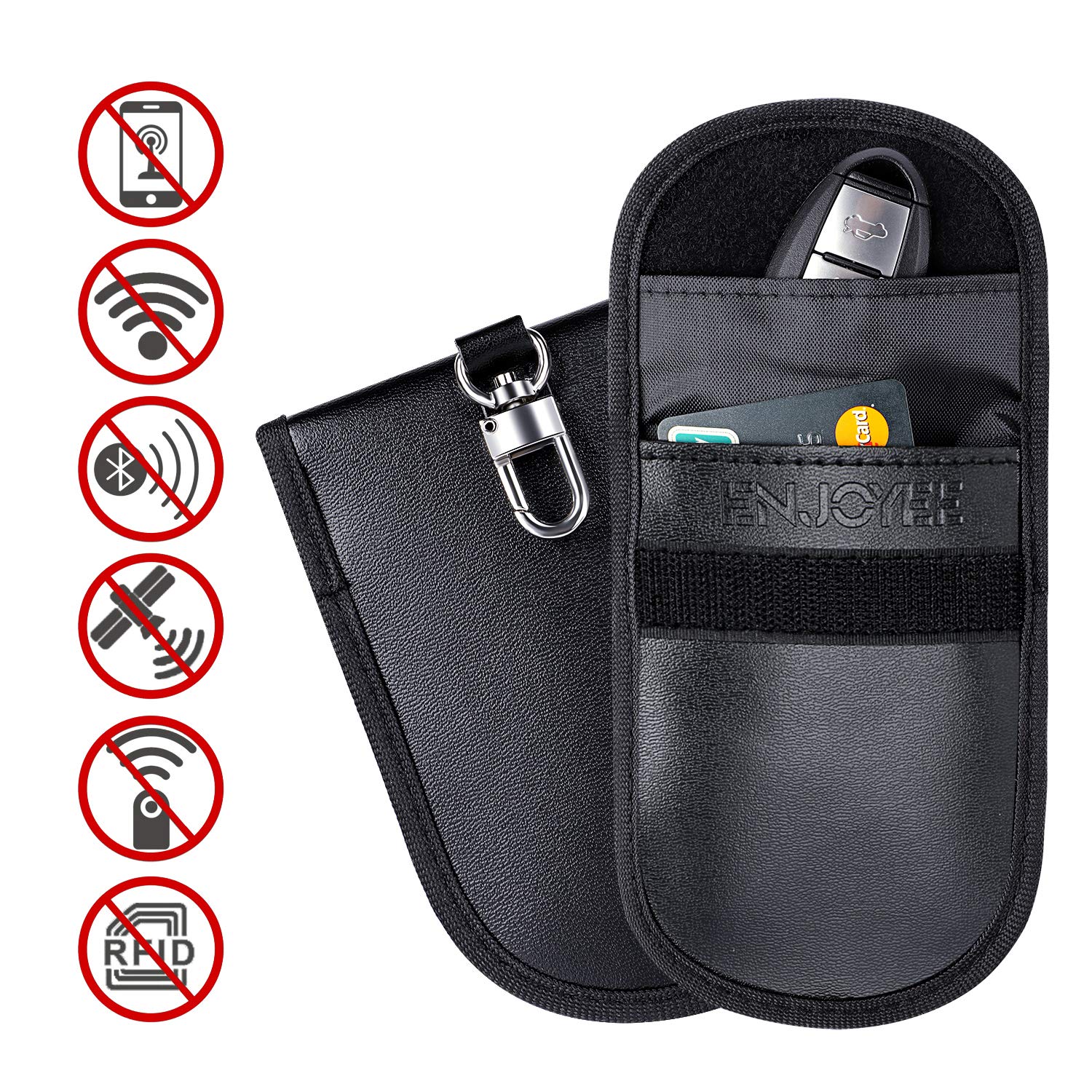 Faraday Bag, Enjoyee 2 Pack Car Key Fob RFID Signal Blocking Protector