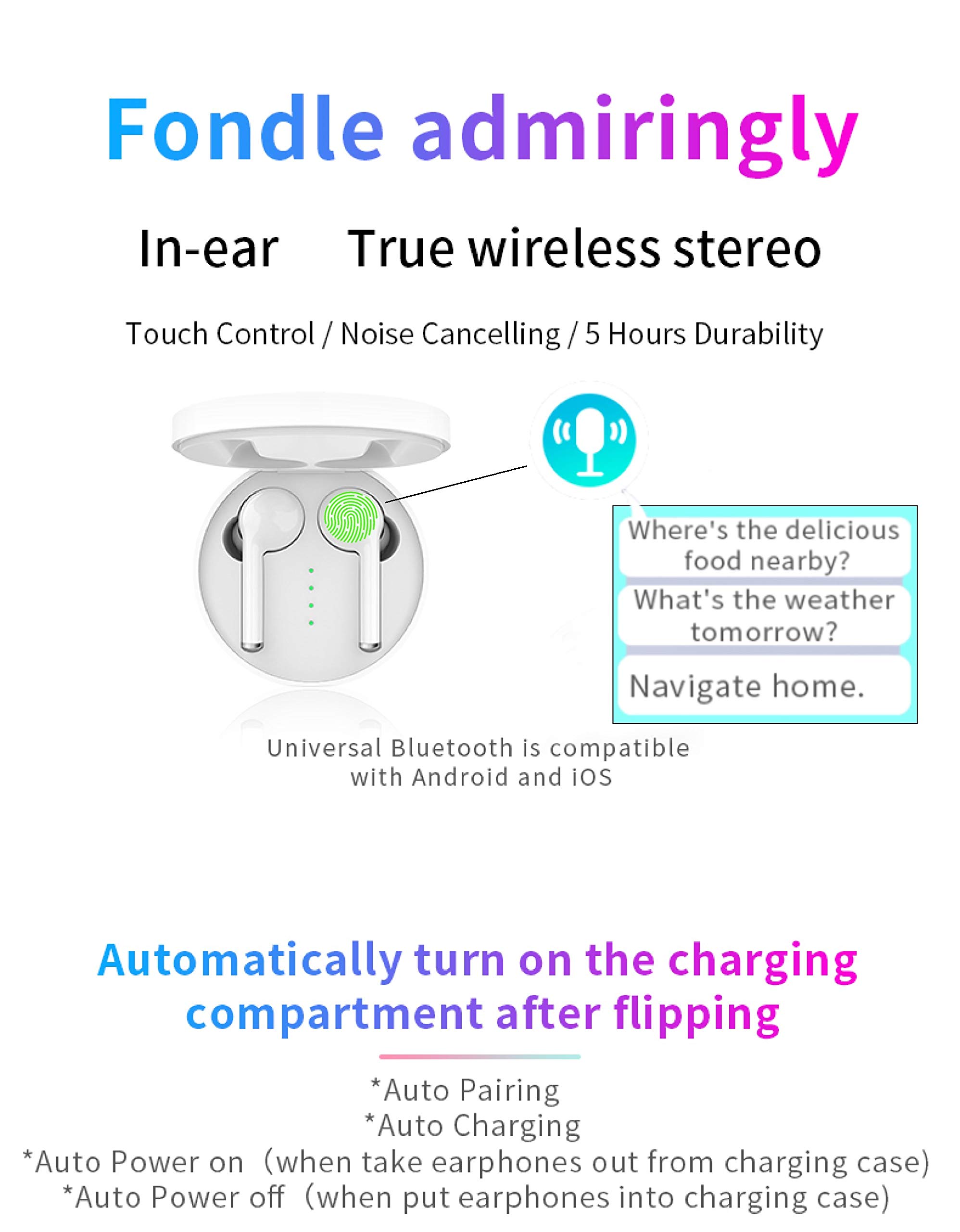 Wireless bluetooth headphones for Gym | True Wireless Bluetooth 5.0 earbuds | bluetooth wireless earphones for iPhone and Android Phones | headsets bluetooth wireless with microphone and charging case