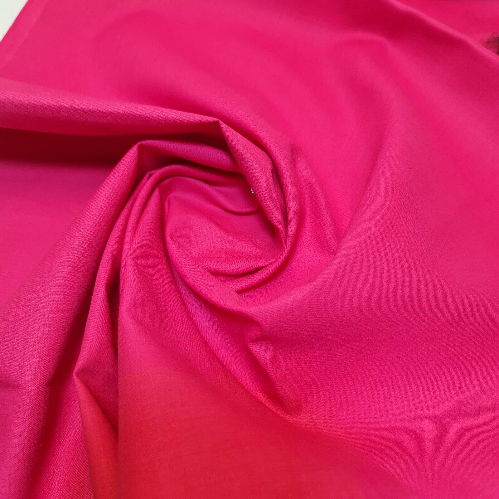 *Clearance* 100% Cotton Lawn Soft Dress Craft Material Drape Fabric by Meter (5 Meter, Fuchsia)
