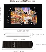 Becko US 2000-Piece Jigsaw Puzzle Mat Roll Up with Pump & Storage Bag view 2