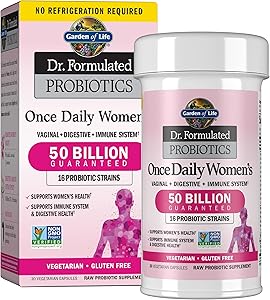 Garden of Life Once Daily Dr. Formulated Probiotics for Women 50 Billion CFU 16 Probiotic Strains with Organic Prebiotics for