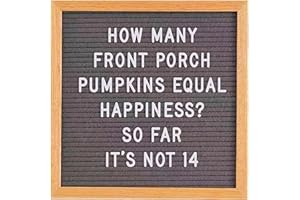 Felt Letter Board, 10x10 inches, Changeable Wooden Message Board Sign, Wood Frame, Wall Mount, with Display Stand (Grey)