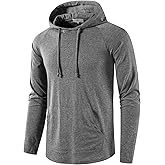 SIR7 Men's Gym Workout Active Long Sleeve Pullover Lightweight Hoodie Casual Hooded Sweatshirts