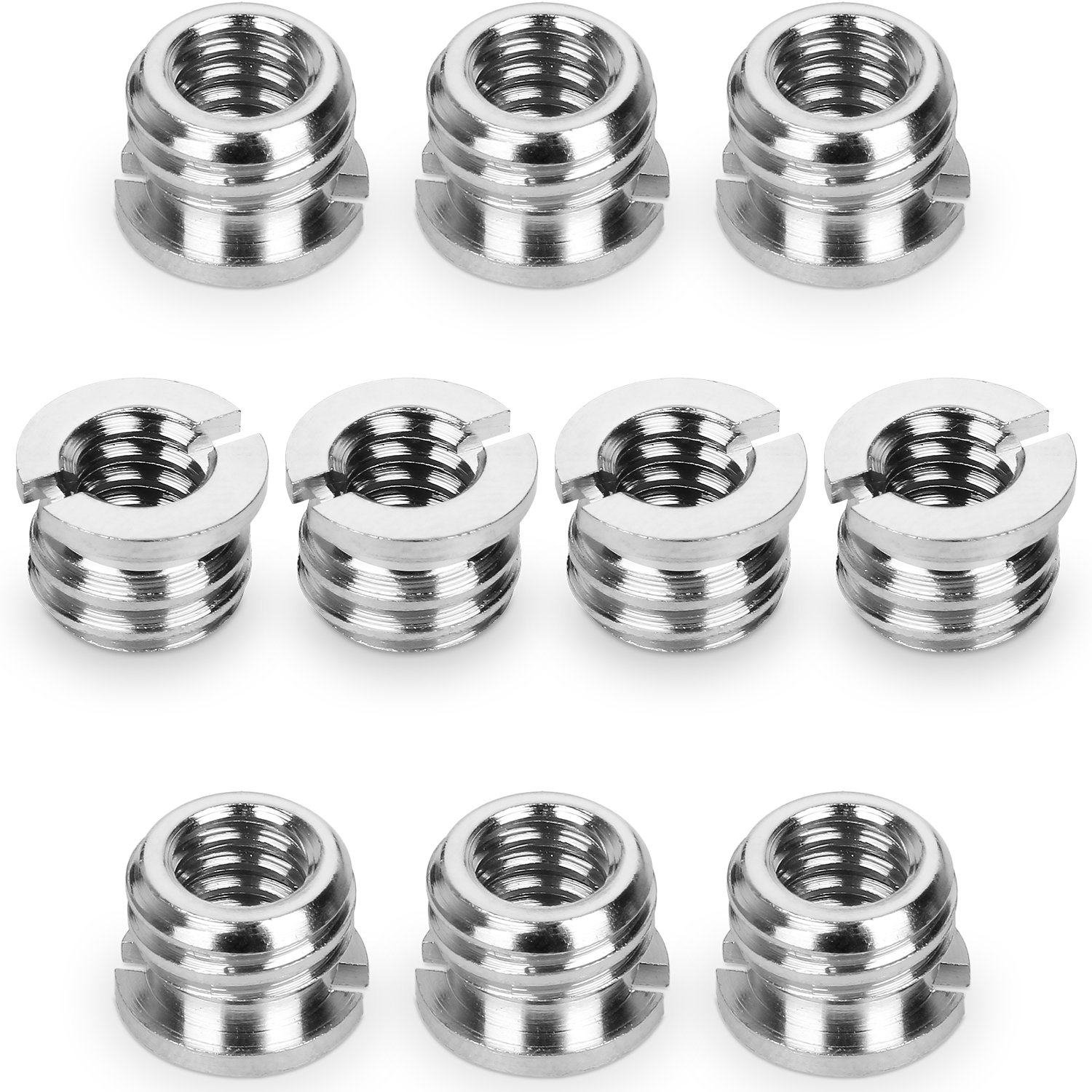 Anwenk Camera 1/4"-20 to 3/8"-16 Reducer Bushing Convert Screw Adapter for Tripod,Monopod, Ballhead, Stand and Video light DSLR SLR (10 Pack)