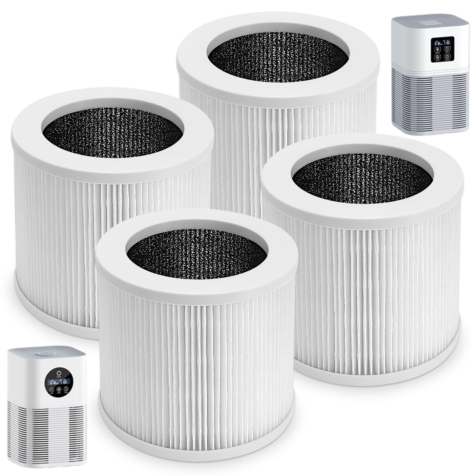 Photo 1 of Aiskaer 4-Pack A1 A1W Replacement Filter Compatible with VEWIOR HQSC-50,HQKJ-80,AMEIFU AP01W,KOIOS HQKJ-50,3-in-1 H-13 True HE-PA Filter
