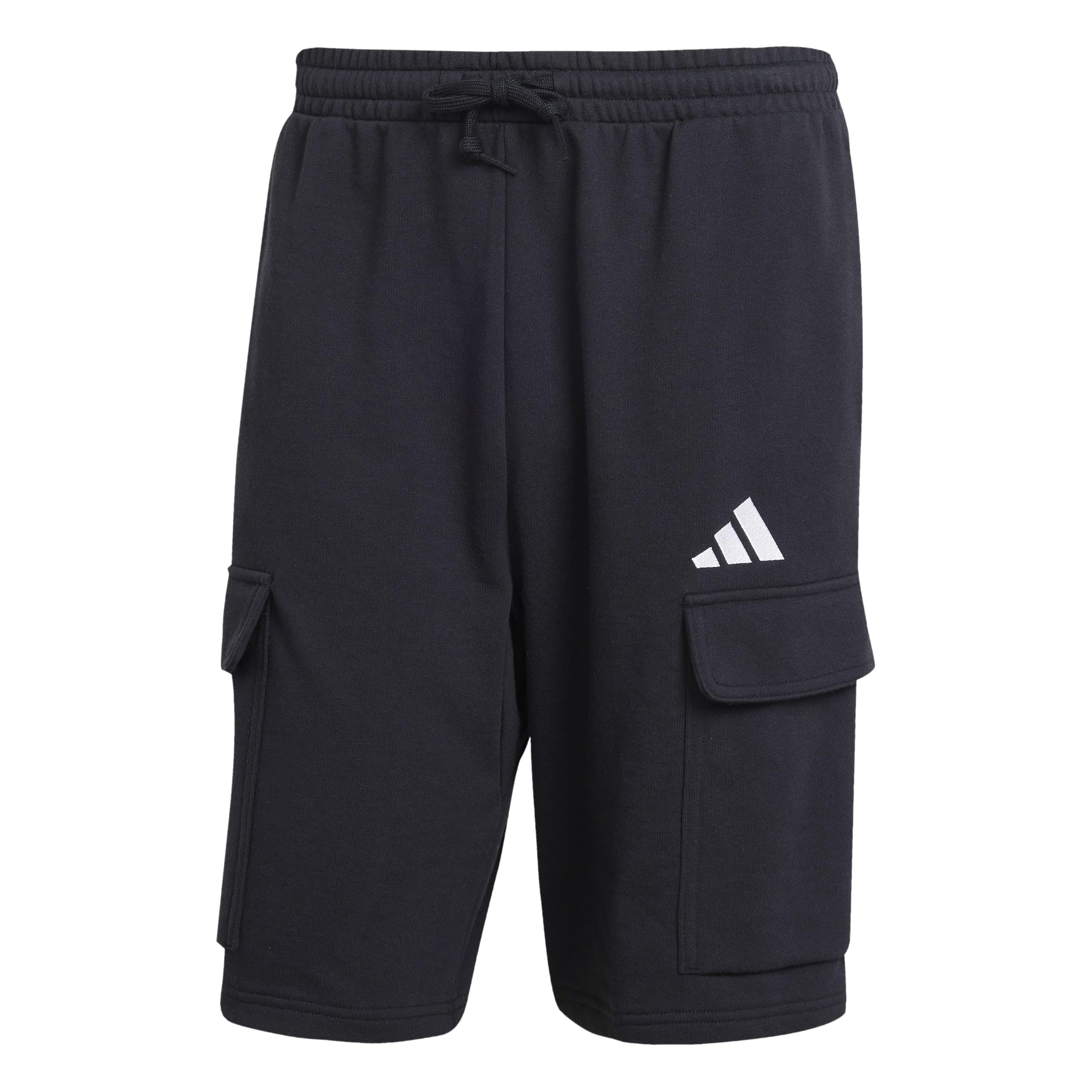 Adidas Men's Essentials FEELCOZY French Terry Cargo Short, Black/White, XS
