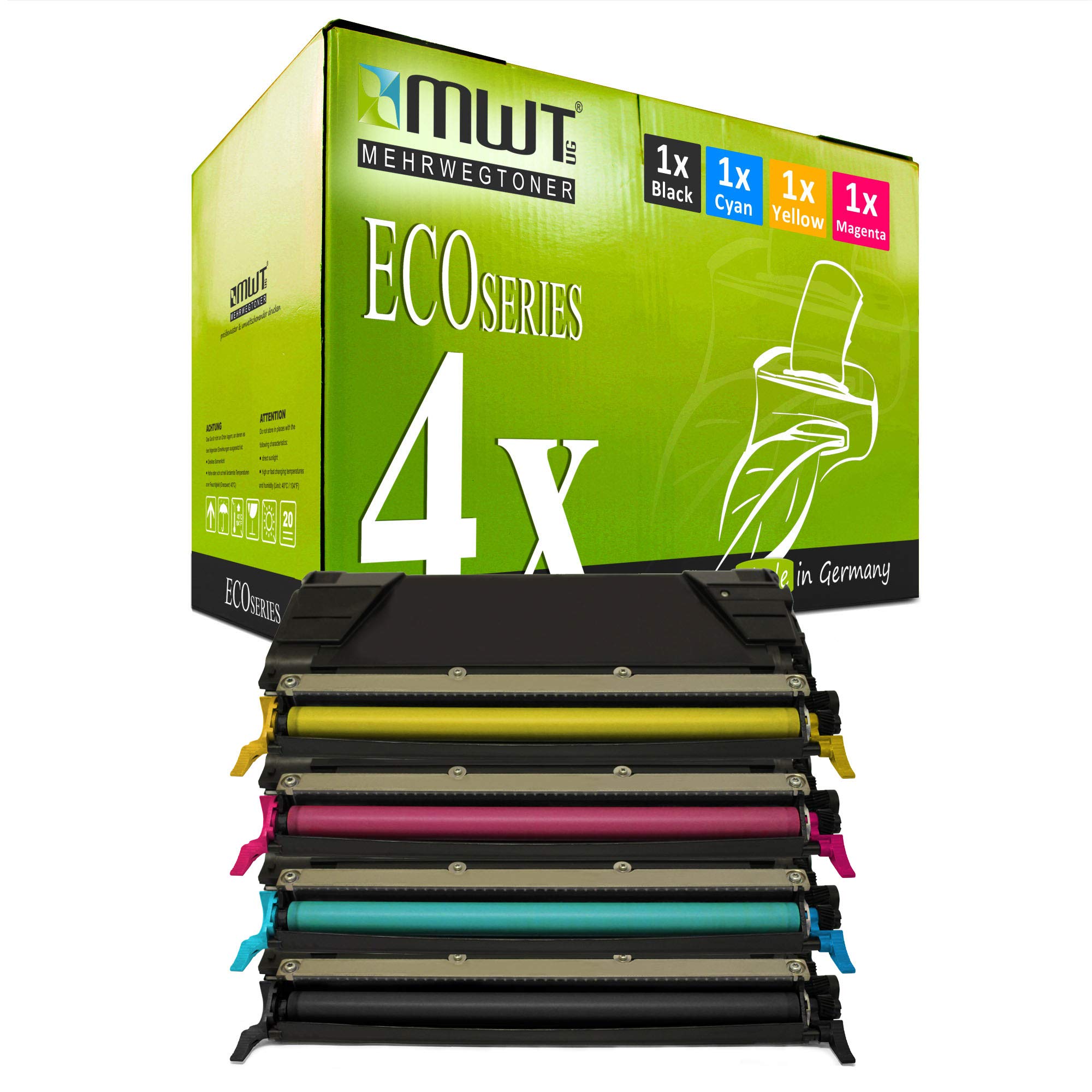 4x MWT Toner for Lexmark Optra C 734 736 DW DN N DTN replaces 0C736H1 all colors