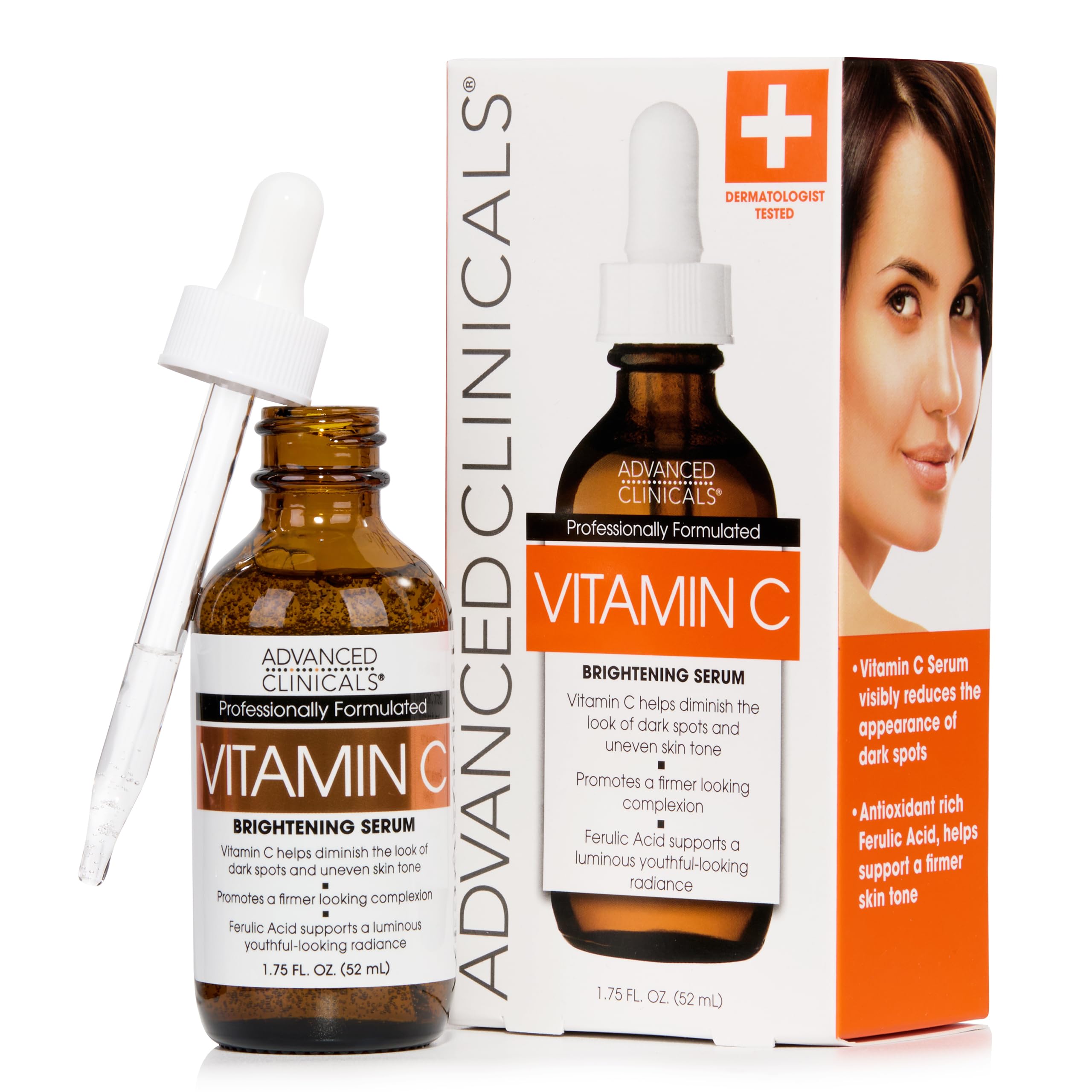 Advanced Clinicals Advanced Clinicals Vitamin C Anti-Aging Serum For Dark Spots, Uneven Skin Tone, Crows Feet And Expression Lines. 1.75 Fl Oz.