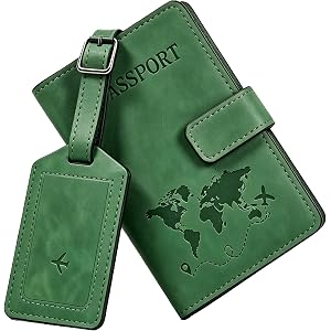 drola Passport Holder for Travel Essentials, Passport Wallet and Luggage Tag Set, Passport Book Holders for AirplaneTravel Ac