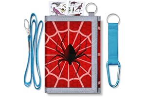 TATAANTY Kids Wallet for Boys Girls Ages 6-22 Trifold, Toddler Wallet for Boys, Novelty Wallet for Childrens Birthday Gifts （Spider）