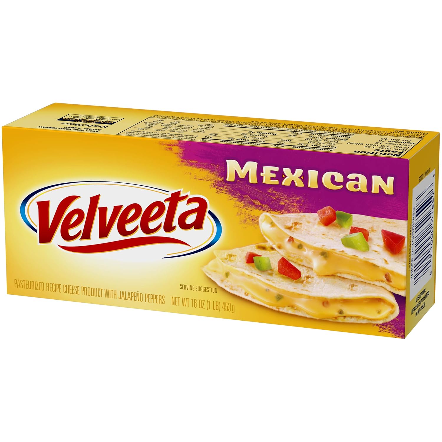 Amazon Com Velveeta Mexican Mild Pasteurized Cheese 16 Oz Box Grocery Gourmet Food