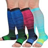 Sooverki Copper Compression Socks for Women & Men Open Toe 15-20mmHg is Best Support for Circulation Recovery All Day Wear