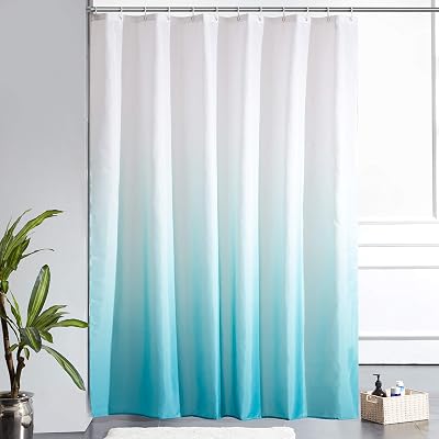 Furlinic Shower Curtain 72x78 in Polyester Waterproof with 12 Hooks White