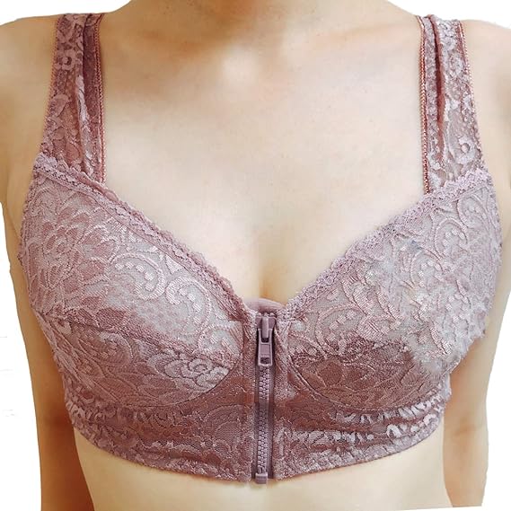 Amazon Adossy 前開きブラジャー フロントファスナー ノンワイヤー 大きいサイズ ブラジャー 通販