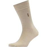 VRD Mens Dress Socks, Bamboo Rayon 1-Pack, Beige, Tan, Light Bown Crew Length Mid-Calf Socks for Men Shoe Size 8-13