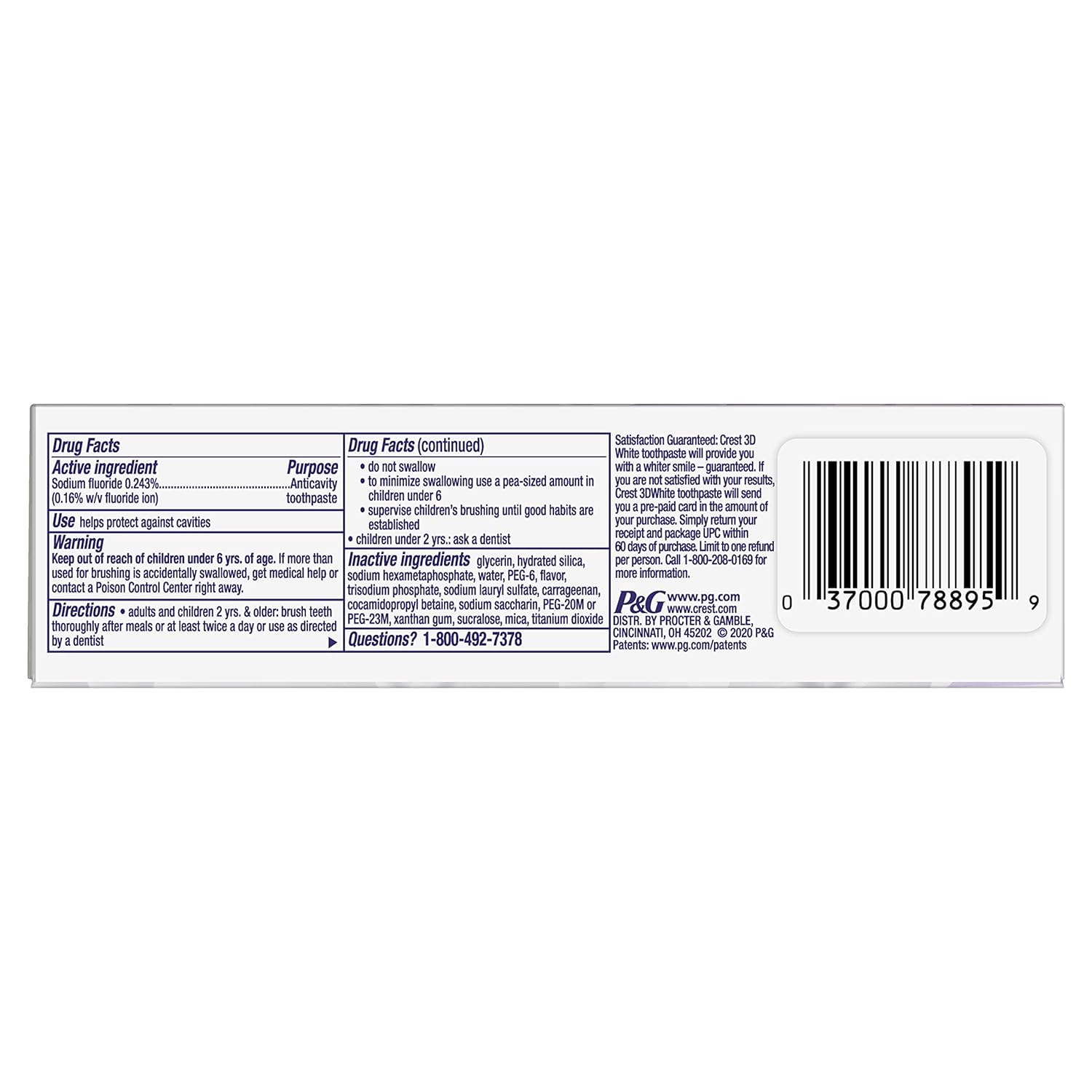 Crest 3D White Brilliance Vibrant Peppermint Teeth Whitening Toothpaste, 4.1 oz, Pack of 3 (Packaging May Vary) : Beauty