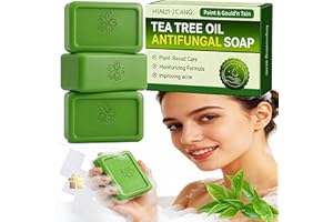 Tea Tree Oil Soap Antifungal Tea Tree Oil Soap Bars, Natural Bath Soaps Removes Sweat and Odor, Antibacterial Penetrate Deep 
