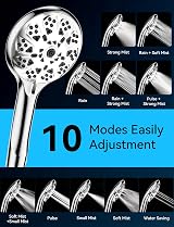 Magichome High Pressure Shower Head 10 Modes with 1.5m Hose Chrome view 2