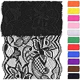 Swpeet 5 Yard by 3.15" Wide Black Lace Fabric Stretch Elastic, Trim Lace Ribbon, Elastic Sewing Trim Ribbon for Garment, Head