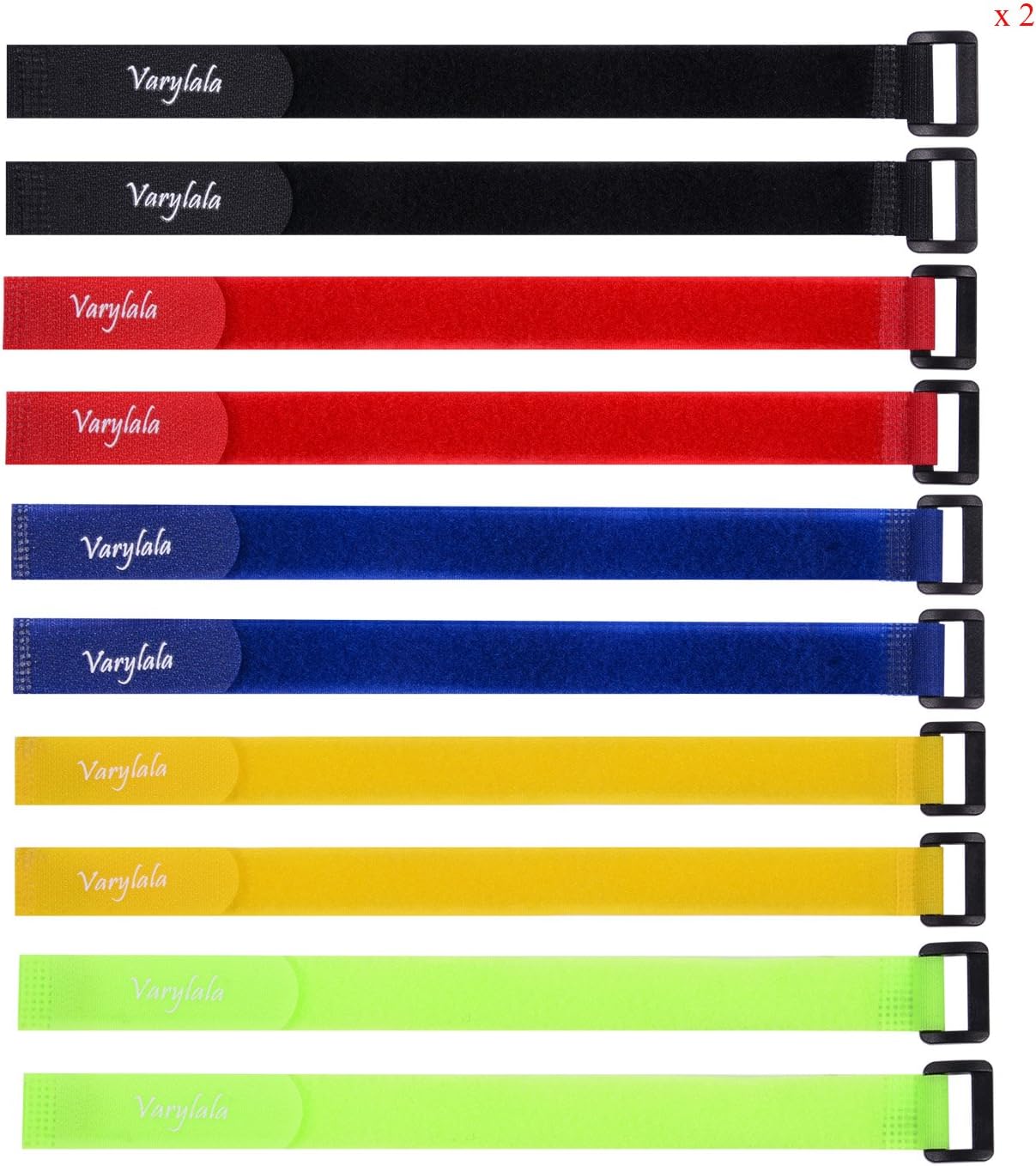 20 Pcs Varylala Cable Ties Securing Straps Tie Downs Fastening Straps with Hook Loop (12"x0.8", Multi-Color)