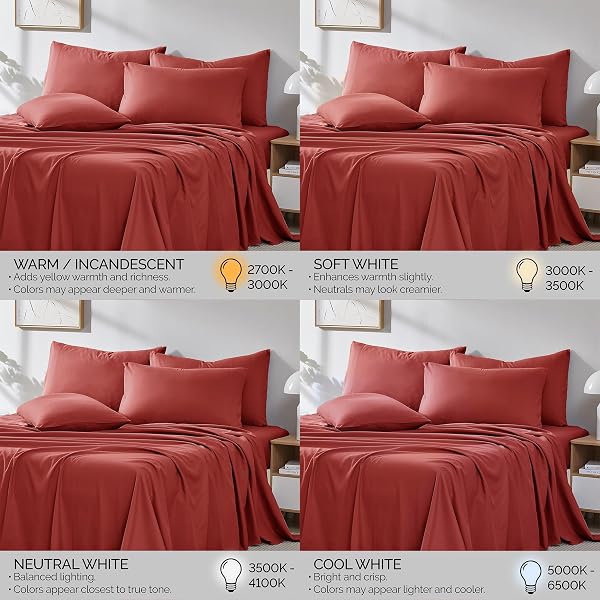 SOUTHSHORE FINE LIVING, INC. 6 PIECE 21 INCH TERRACOTTA SHEETS QUEEN SIZE BED SET, EXTRA DEEP POCKET QUEEN SHEETS SET FOR THICK MATTRESS, SOFT EASY CARE MICROFIBER, PET HAIR RESISTANT BEDDING, MARSALA