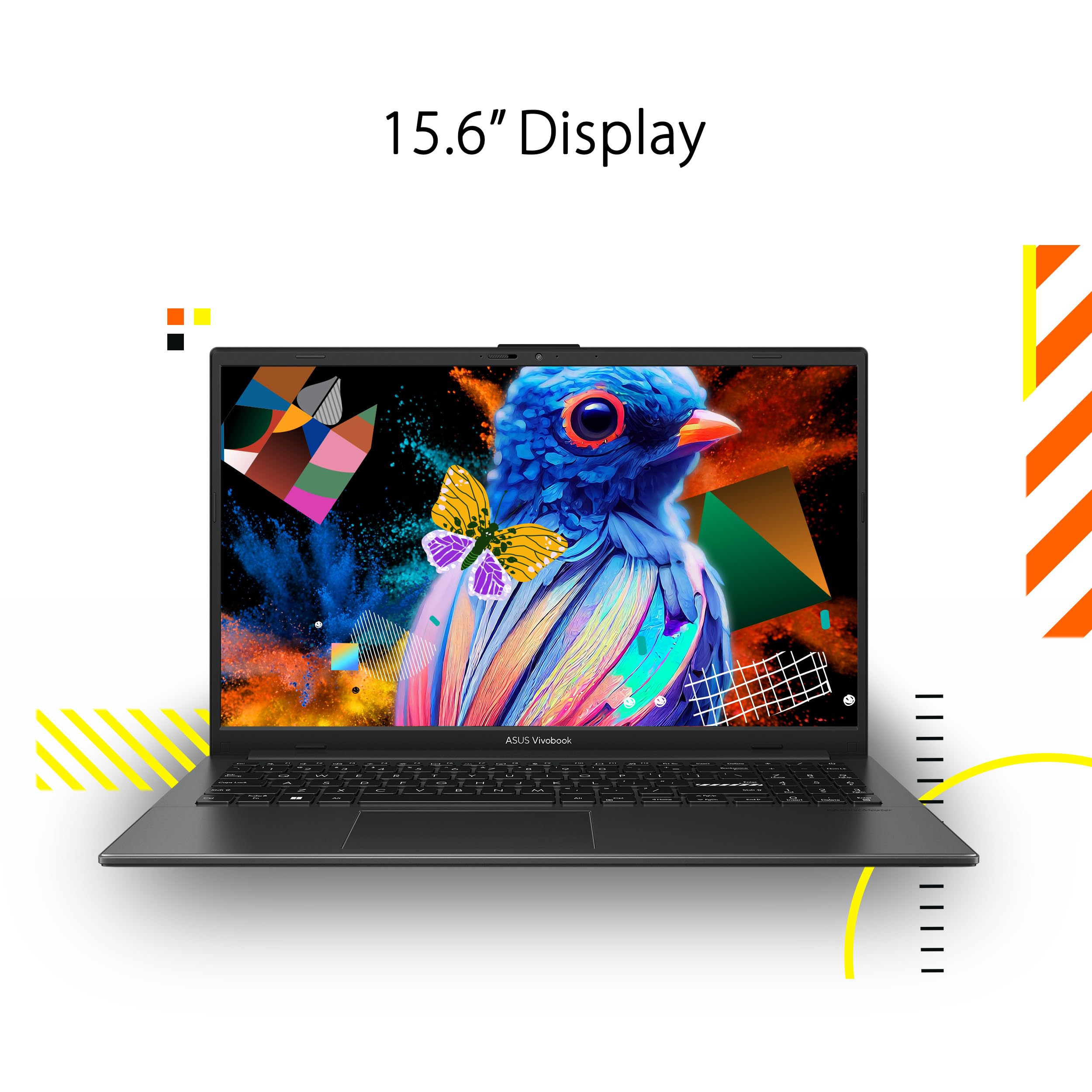 ASUS Vivobook Go 15.6” FHD Slim Laptop, AMD Ryzen 3 7320U Quad Core Processor, 8GB DDR5 RAM, 256GB SSD, Windows 11 Home, Fast Charging, Webcam Shield, Military Grade Durability, Black, E1504FA-AB34