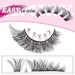 False Eyelashes Crossed Cluster Lashes Volume
