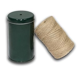 Gardzen Nature Jute Twine in Storage Dispenser, Natural 3 Ply 328 ft Twisted String Rope for Toys Craft Gift DIY Gardening