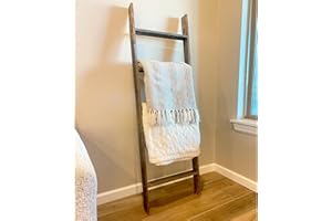BARNWOODUSA LLC BarnwoodUSA Rustic Farmhouse Decorative Ladder - Our 5ft Ladder can be Mounted Horizontally or Vertically | Crafted from 100% Recycled and Reclaimed Wood | No Assembly Required | Weathered Gray