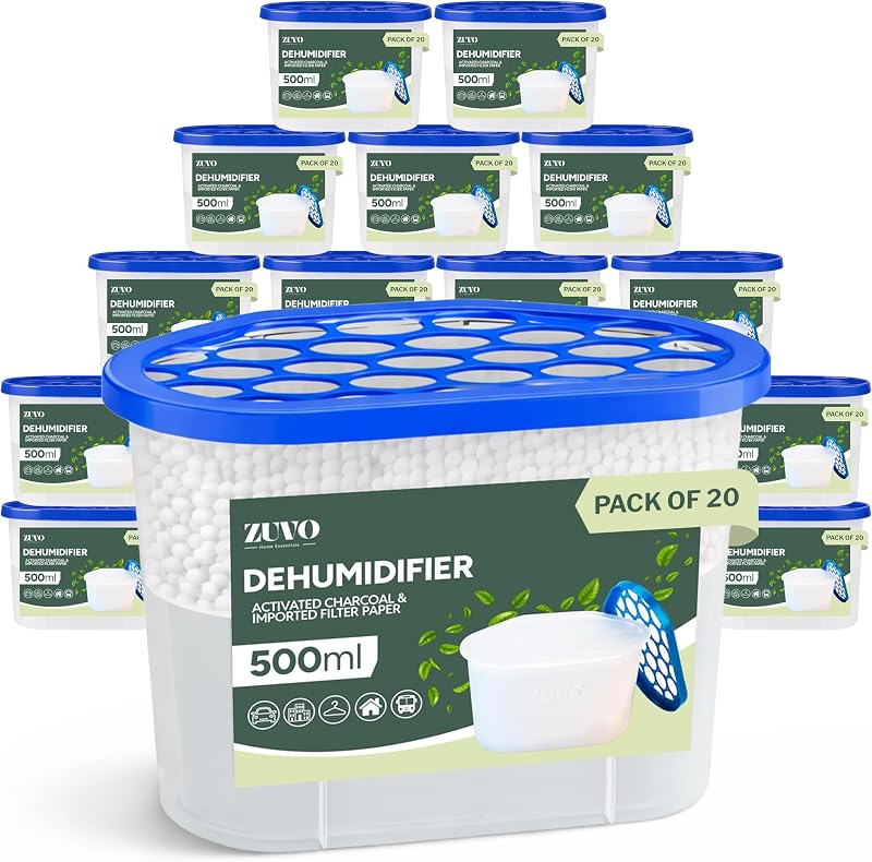 Zuvo Dehumidifier 500ml Pack of 20 | Moisture Absorber for Home