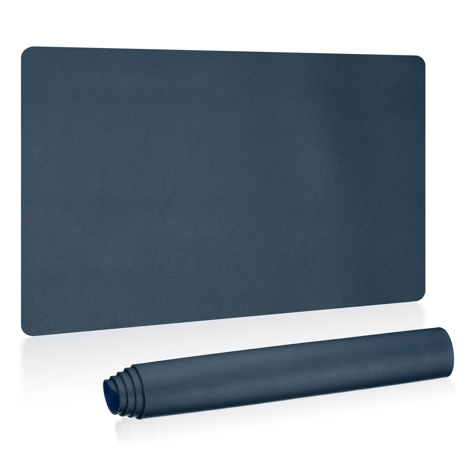 PATIKIL Large Desk Mat, 24"x13", PU Leather (Front), Suede (Back), Dark Blue