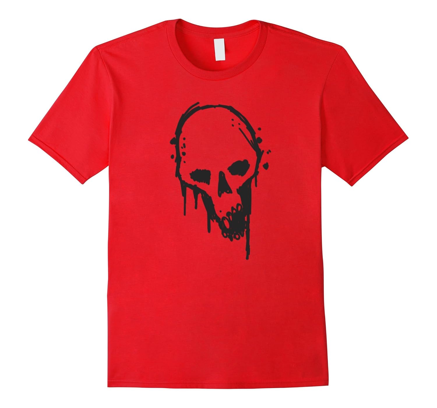 Melting New School Skull Original Art T-Shirt-ANZ