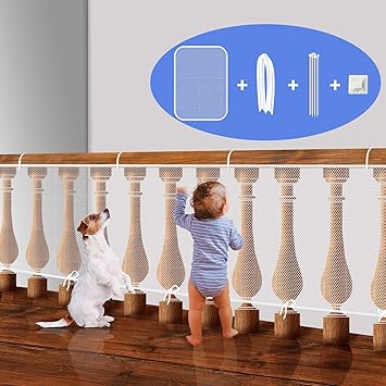 Amazon Com Stair Rail Net For Baby Safety Balcony Guard For