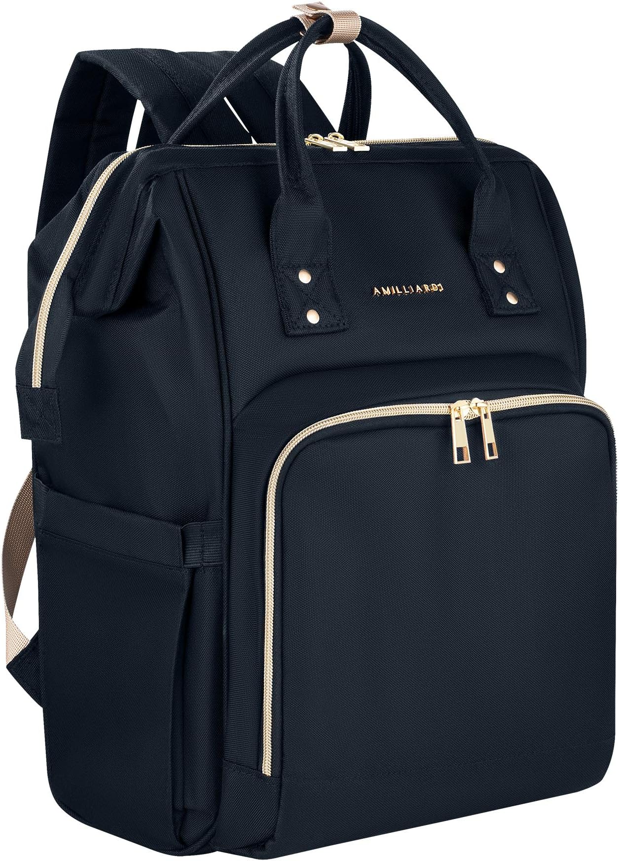 Diaper Bag Backpack - 6 Insulated Bottle Holders - Detachable Stroller Straps