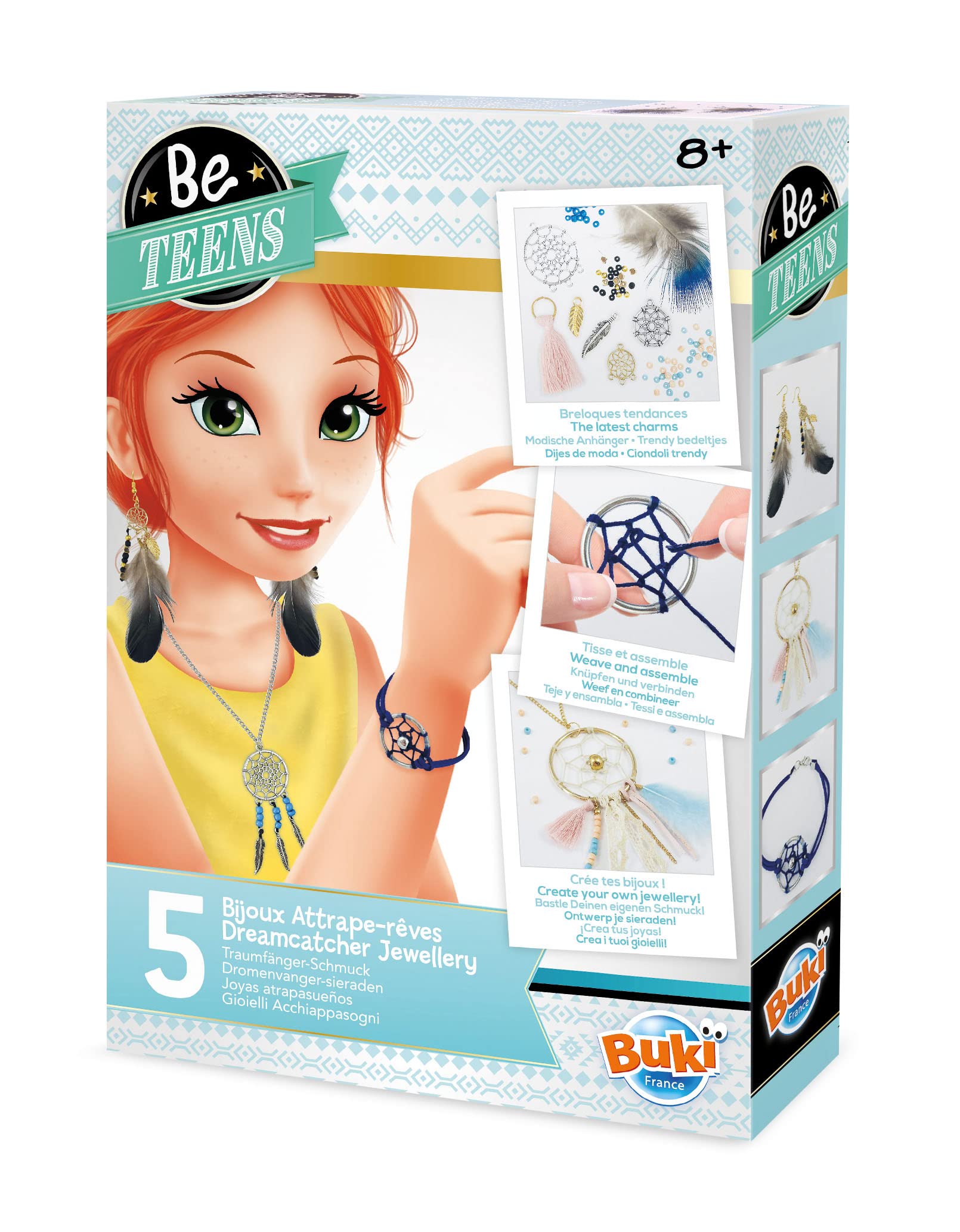 Buki France Be Teens Dreamcatcher Jewellery Making Gift Set. Create Bracelets, Necklaces & Earrings with Instructions & Accessories. Arts & Crafts Present for Kids. Suitable for Boys & Girls 8+