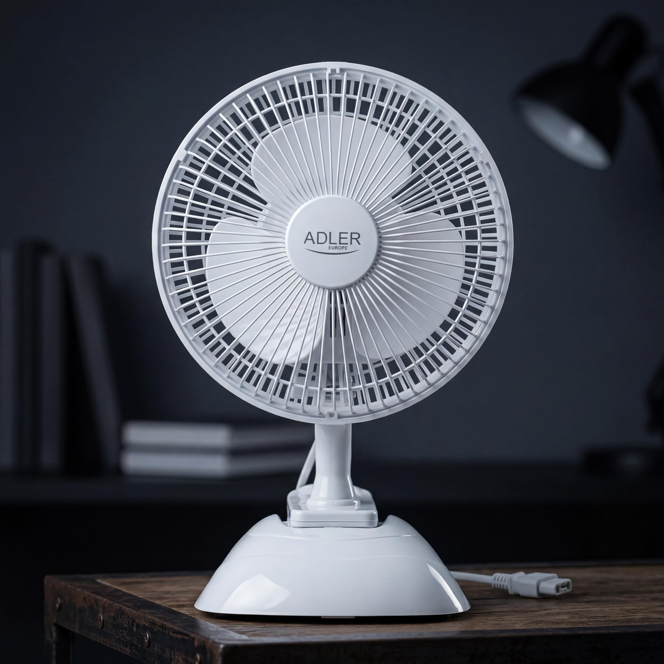 Adler AD 7317 Tischventilator mit Clip, Tragbarer, Klingen Durchmesser 15cm, 2 Geschwindigkeitsstufen, Mini Ventilator, Klein, Weiß, 30W, Einheitsgröße 3