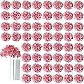 AVIVIHO 65pcs Fake Flowers Dusty Rose Hydrangea Artificial Flowers Bulk (Not Squished, No Steaming Need) Silk Flowers with Stems for Wedding Decor,Home,Baby Shower,Table Centerpieces Decoration