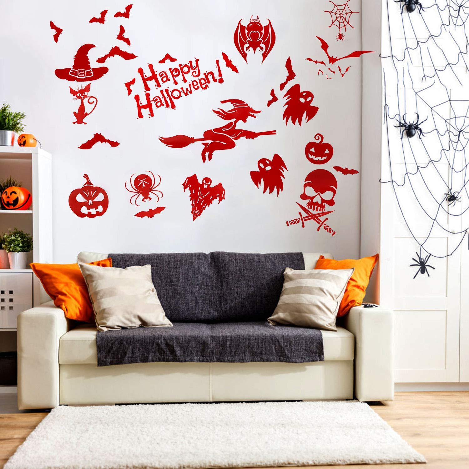 Halloween Scar Stickers Tattoo Bloody Decals Handprints Floor Clings,Aniwon 15Pcs Waterproof Window Wall Stickers Decor Footprint 11Pcs Simulation Horror Realistic Fake Bloody Wound Stitch Scar for Party Zombies Cosplay