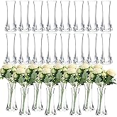 Mumufy 24 Pcs Plastic Bud Vases in Bulk Small Clear Flowers Vases for Centerpieces Wedding Decorations Home Banquet Formal Dinners Party Table Decor(Hexahedron)