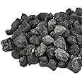 IwoodUS 10lb 1.2-2 inch Black Lava Rocks for Indoor Fireplaces, Outdoor Gas Fire Tables, Fire Pits, Garden Landscaping Decoration