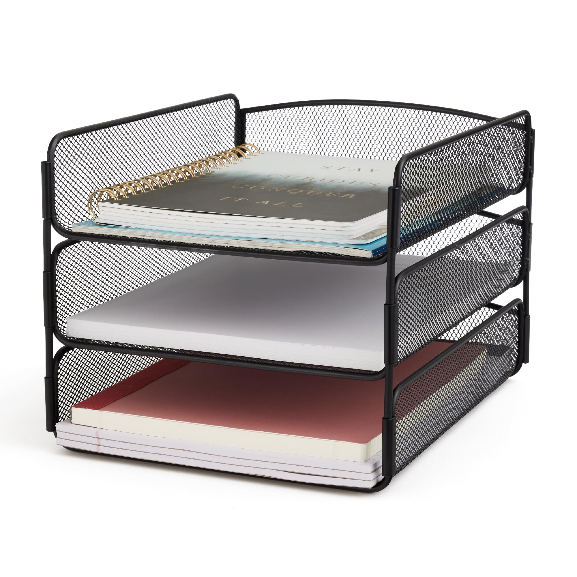 Safco 3271BL Onyx Triple Tray - Black