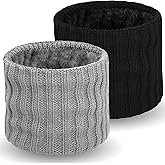 Wandx Kids Winter Fleece Neck Warmer Gaiter Children Cold Weather Face Cover Knitted Wide Stripes Ski Mask for Boys Girls