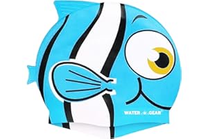 Water Gear Silicone Adult Swim Cap - Flexible Unisex Waterproof - Great for Short and Long Hair - Improve Your Performance - Women Men and Teens -Triathlon Swimmers and Athletes