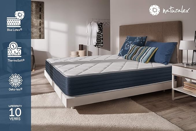 title=naturalex – SUPERVISCO – Materasso Matrimoniale 150x190 cm in Lattice e Schiuma