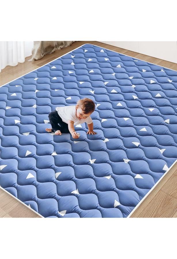 TotsNJoy Foldable Baby Play Mat - 59x59 Inch XPE Foam Waterproof Crawling Mat, Reversible Design, For Infants & Toddlers