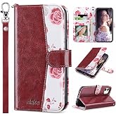 ULAK Compatible with iPhone 11 Wallet Case for Women, Wind Red | [RFID Blocking] Premium PU Leather Folio Flip Cover with Card Holders Kickstand Shockproof Protective Cover 6.1 inch