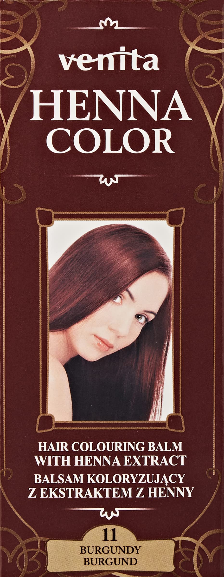 VENITA - Henna Color Balm - 75ml - Burgundy - Unisex - 24 Shades Available - Natural and Shiny Finish