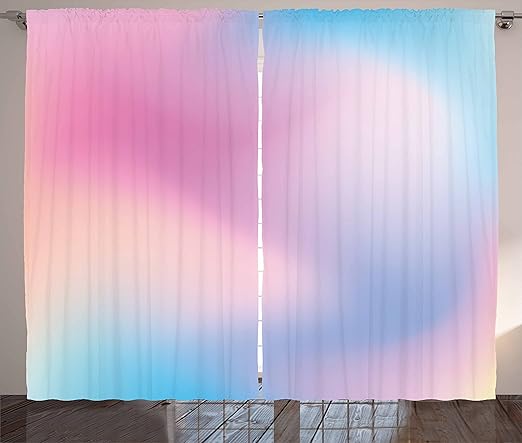 Amazon Com Ambesonne Pastel Curtains Abstract Blurry Colors